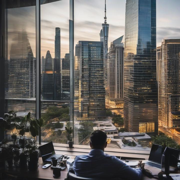 Business professionals attending AI technology conference and seminar.