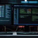 Cybersecurity expert working to recover data from ransomware attack on computer.