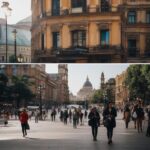 Person using laptop, surrounded by multiple screens and devices.