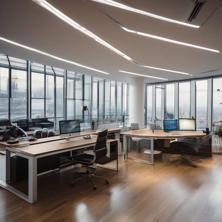 Business professionals using laptops and digital tools in a conference setting.