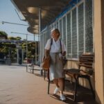 Elderly Australian receives ultraviolet light treatment to prevent respiratory infection.