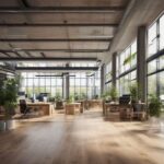 Entrepreneur working on eco-friendly product in a small workshop setting.