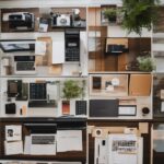 Person planning content on a digital calendar template.